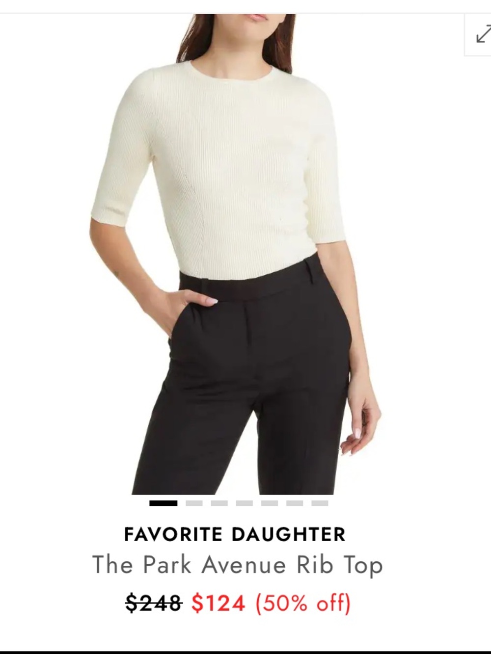 Favorite Daughter Park Avenue Rib Top Nwt MSRP $248 Size XS
